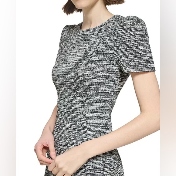 NWT. Calvin Klein 24W Tweed Sheath Crewneck Dress. - Picture 6 of 14